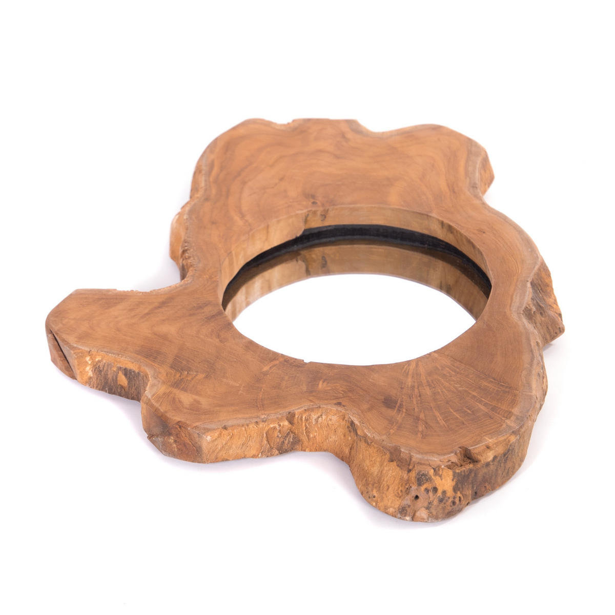 WANDSPIEGEL Tiko Teakholz Wurzel, rund, Unikat naturfarben - Naturfarben, Holz (40/35/4cm) - DESIGN DELIGHTS