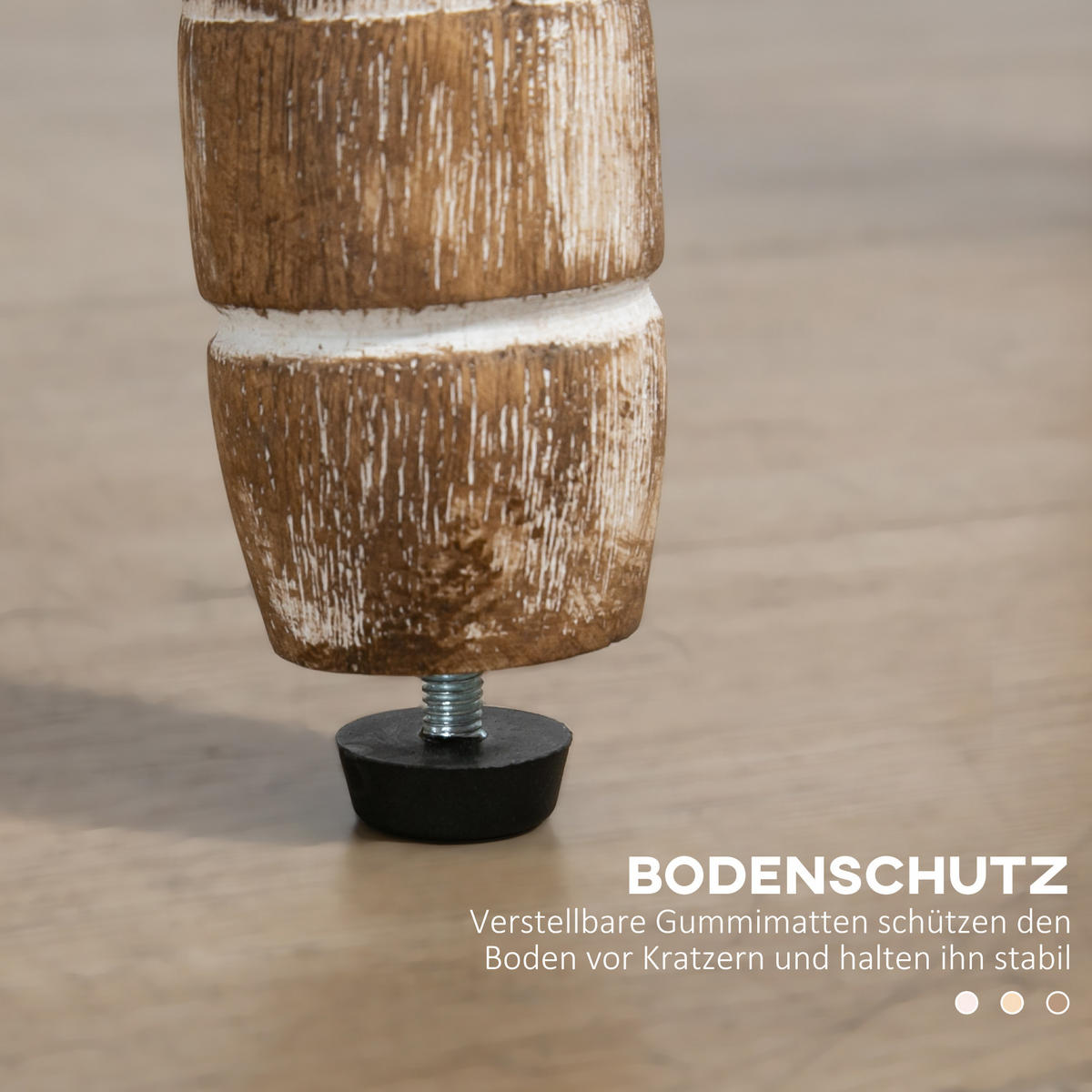 ESSZIMMERSTUHL mit Armlehnen Retro-Design Polsterstuhl Holz Cremeweiß - Creme, Holz (56/96/56cm) - HOMCOM