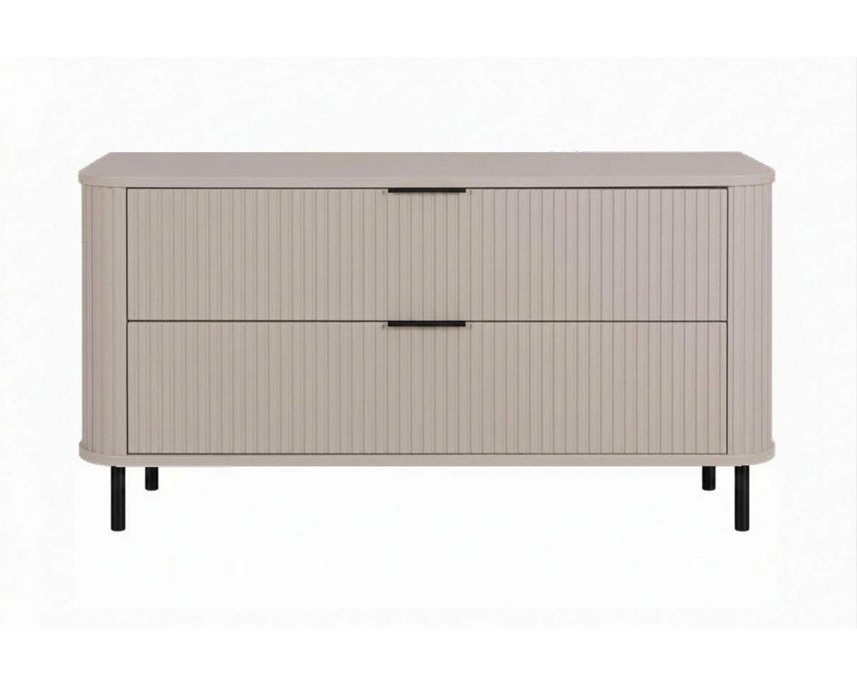 BADEZIMMERSCHRANK : Farbe Kaschmir, Griff schwarz, Füße schwarz, 120 x 41,5 x 66,7 cm - Kaschmir/Schwarz, Holzwerkstoff (120/66.7/41.5cm) - 3XE LIVING
