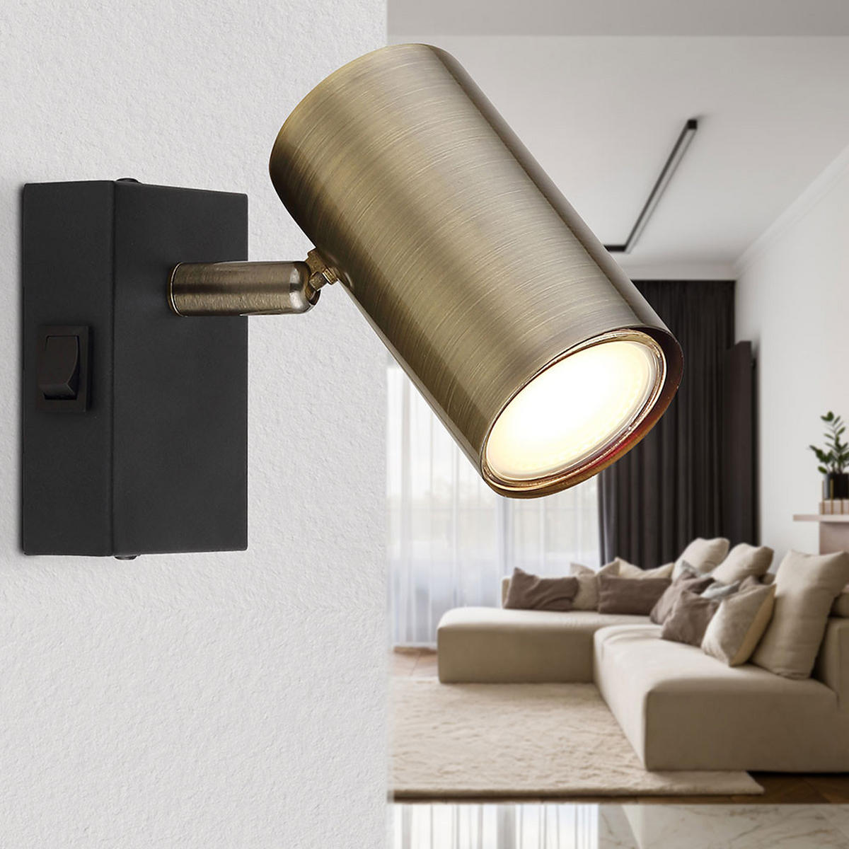 WANDLEUCHTE ROBBY Metall Messing - Messingfarben, Metall (7/10/12cm)