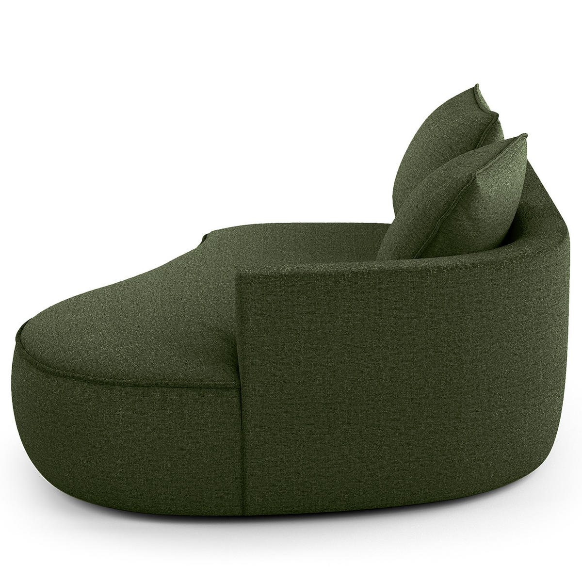 OTTOMANE - modular - Schwarz/Grün, Kunststoff/Textil (196/82/146cm) - home24