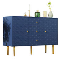 KOMODA z 2 vrati in 3 predali, temno modra, 120/40/83 cm - temno modra, kovina (40/83/120cm) - OKMYHOME