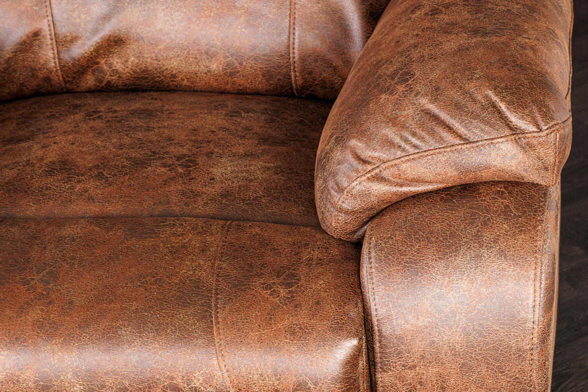SESSEL HOLLYWOOD Stoff Braun 190 cm - Braun, Textil (188/102/93cm) - riess-ambiente