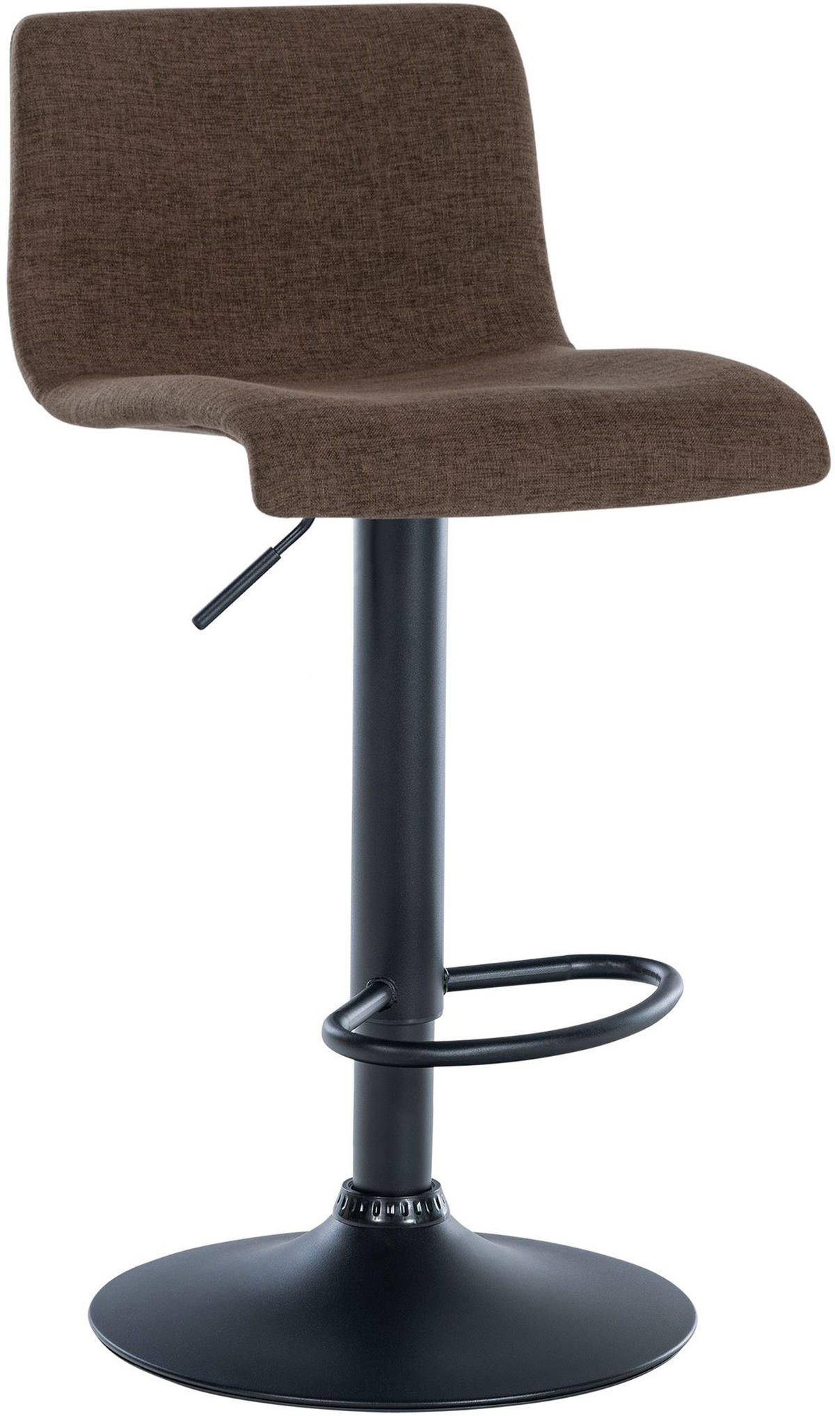 BARHOCKER 2er Set Brandon Stoff braun - Schwarz/Braun, Textil/Metall (39/104/36cm) - TPFLiving