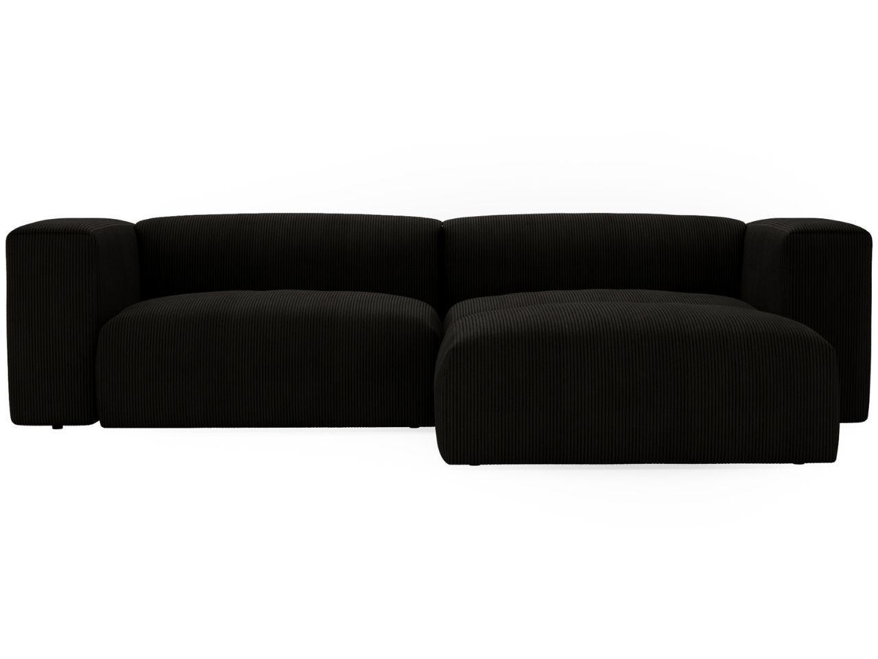 ECKSOFA Landi Schwarz Rechts - Schwarz, Kunststoff/Textil (240/180cm) - Graingold