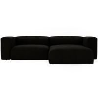 ECKSOFA Landi Schwarz Rechts - Schwarz, Kunststoff/Textil (240/180cm) - Graingold