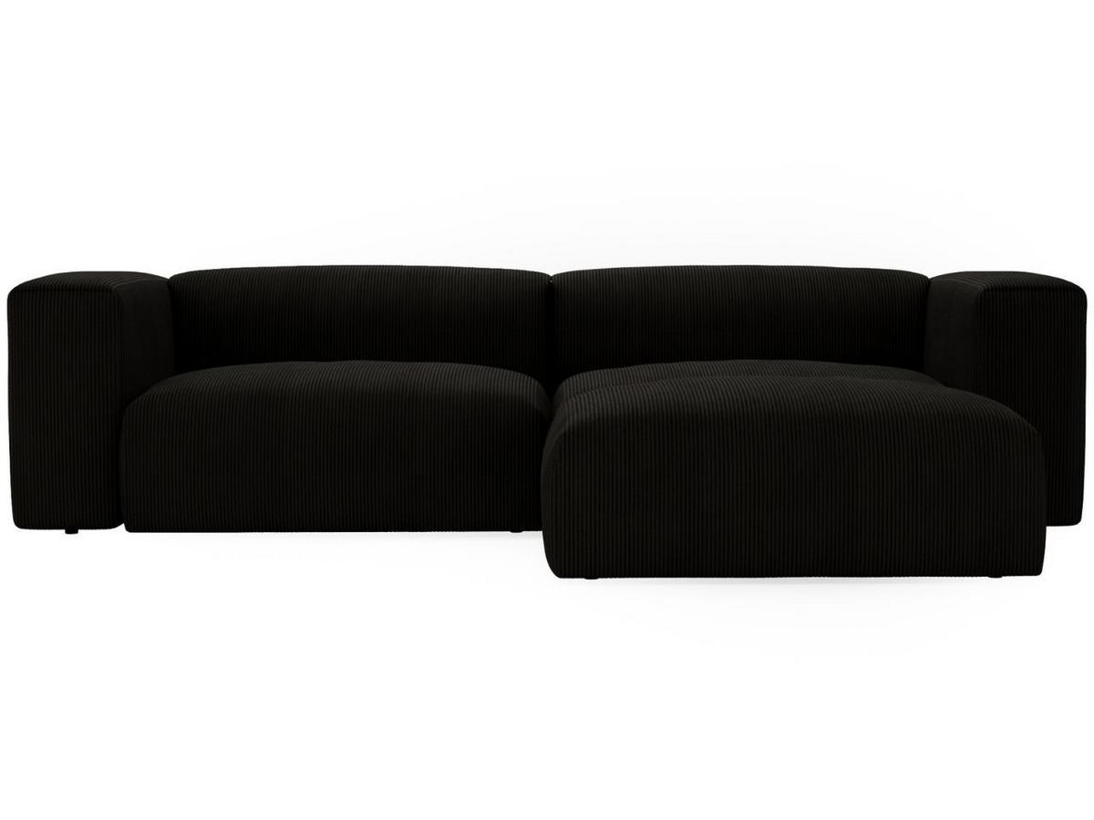 ECKSOFA Landi Schwarz Rechts - Schwarz, Kunststoff/Textil (240/180cm) - Graingold