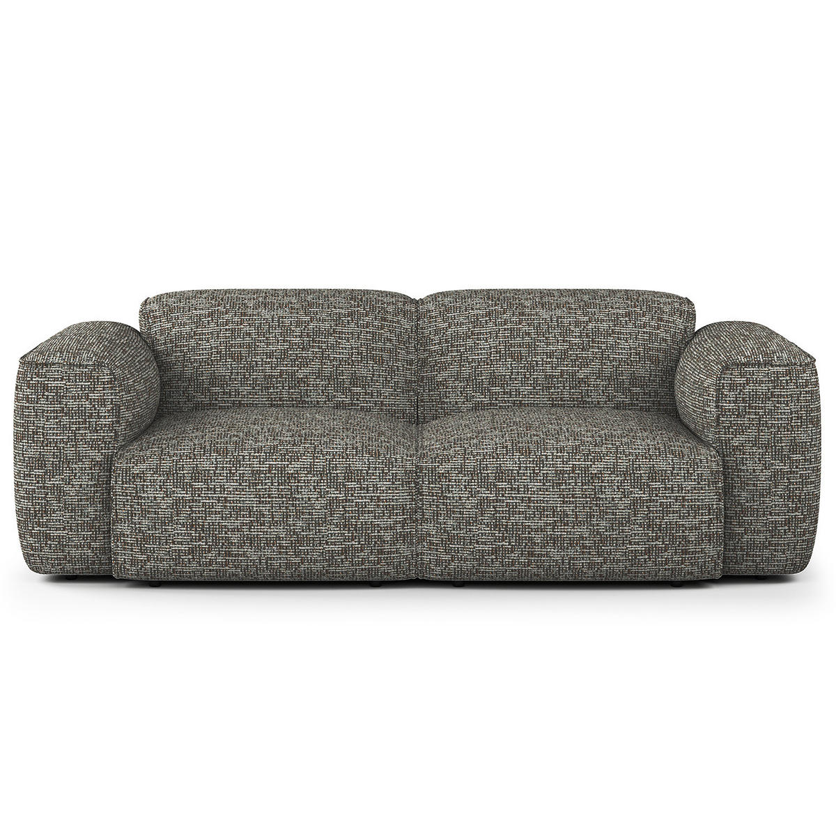 2-SITZER SOFA - Schwarz/Grau, Kunststoff/Textil (220/71/102cm) - home24