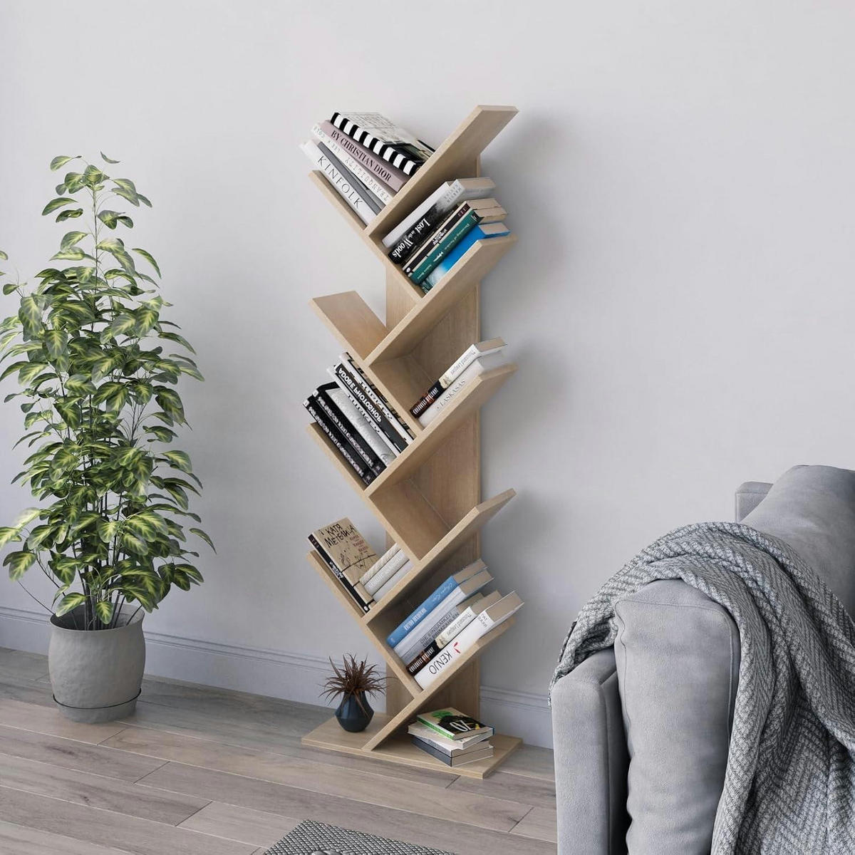 BÜCHERREGAL Baumform Eiche 40 x 20 x 127 cm - Braun, Holzwerkstoff (40/127/20cm)