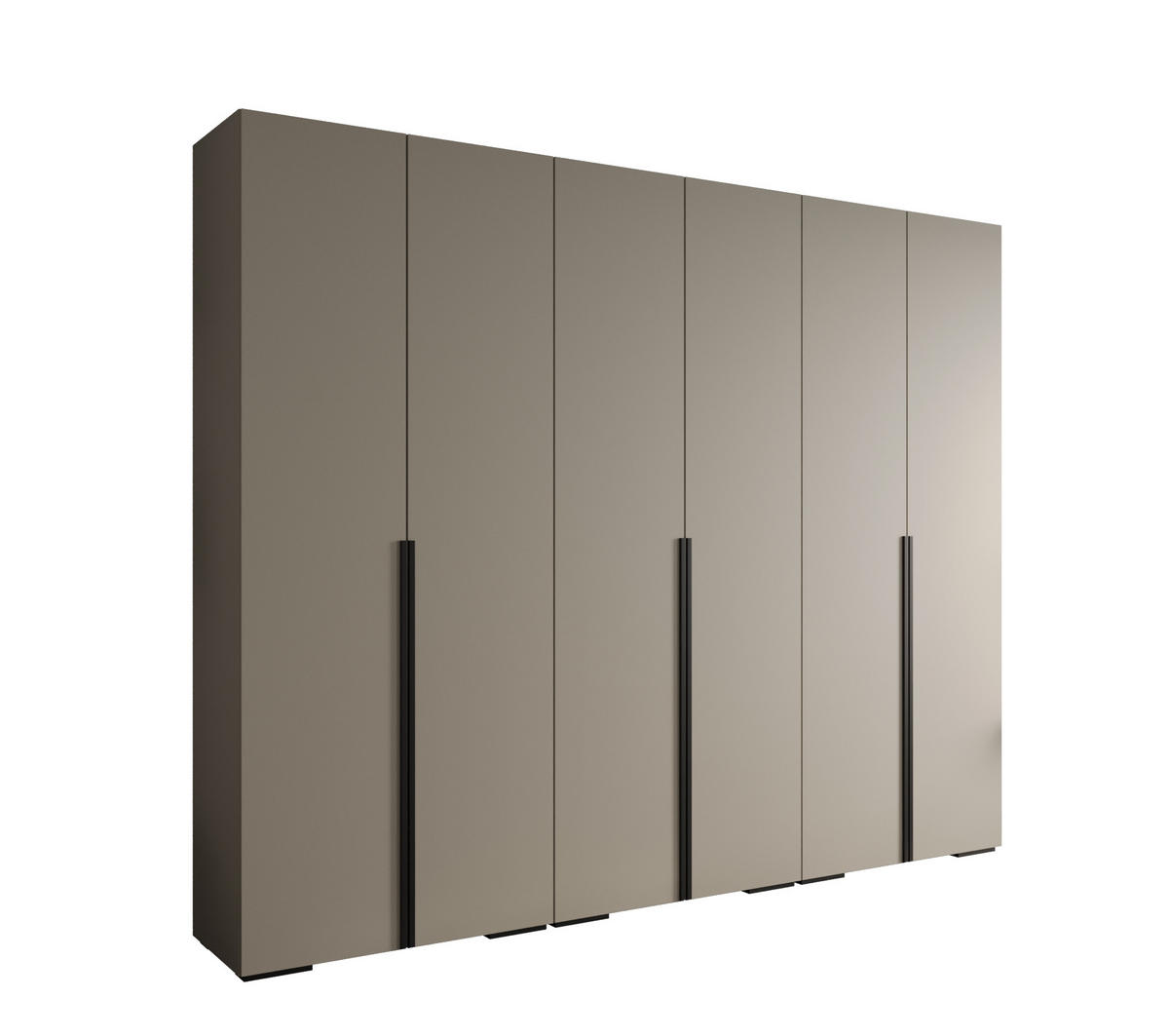 DREHTÜRENSCHRANK 236.7/300/47 6-türig - Kaschmir/Schwarz, Holz/Metall (300/236.7/47cm) - MÖBEL KRYSPOL