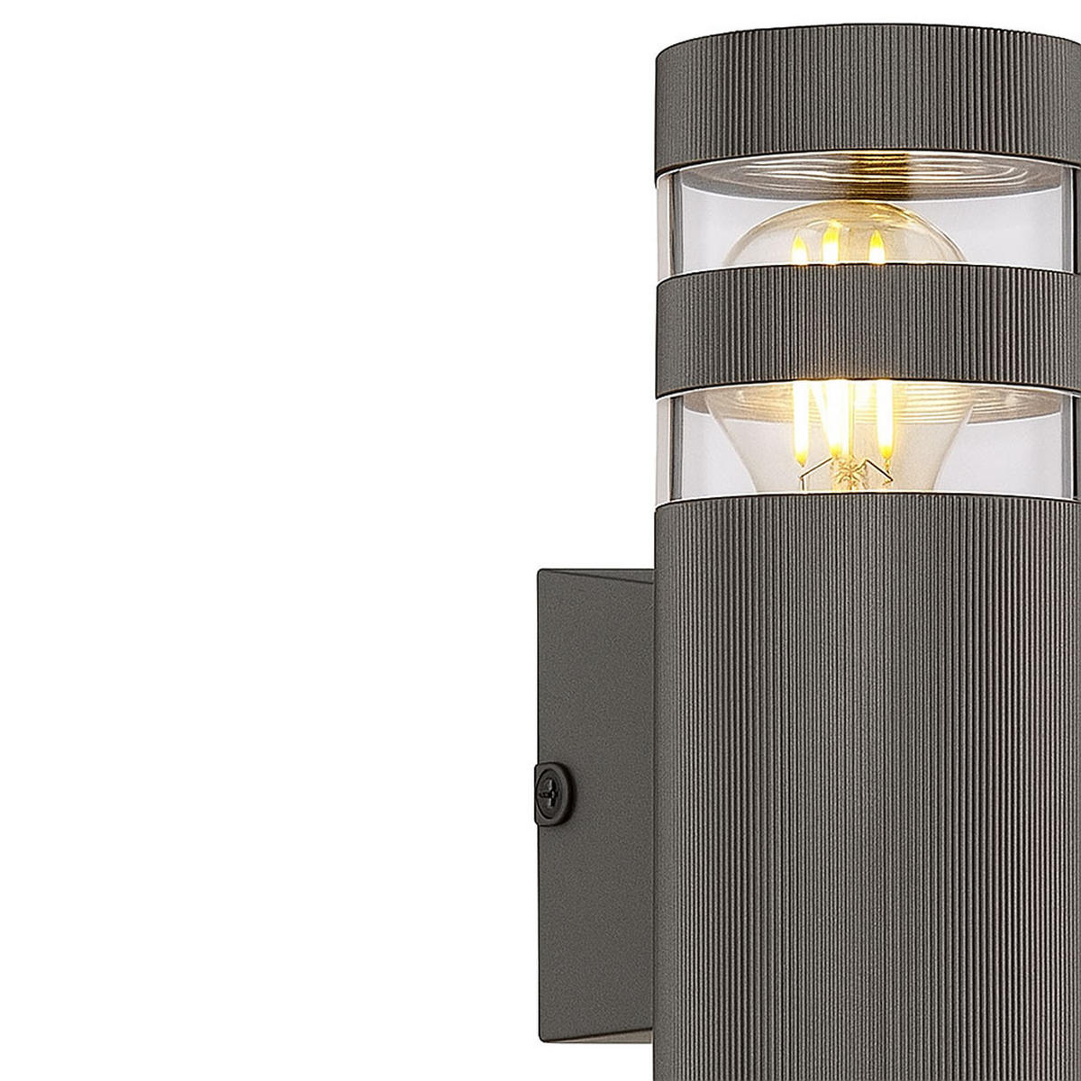 LED WANDLEUCHTE Glas Anthrazit 2-flammig - Anthrazit, Glas (6.5/22/22cm) - Globo Lighting