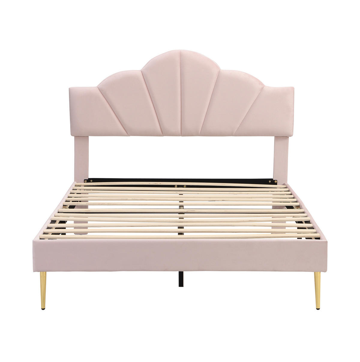 POLSTERBETT 140/190 cm mit höhenverstellbarem Kopfteil & Lattenrost, Rosa - Rosa, Textil (140/190cm) - Redom