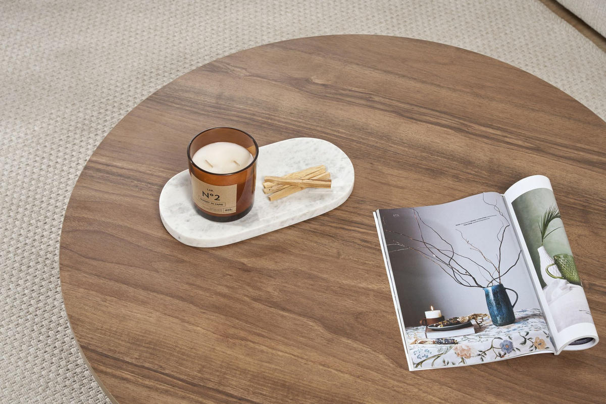 COUCHTISCH Soleil Nussbaum - Nussbaumfarben, Holz (90/90/40cm) - Habitat Garten