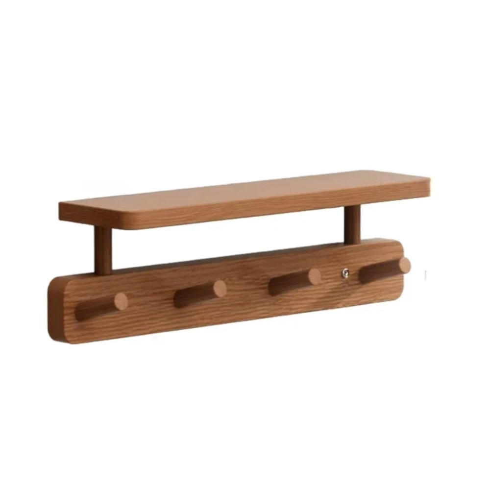 HAKENLEISTE, Holz, Dunkelbraun, Modell mit Ablagefach，33 × 12 × 11 cm - Braun, Holz (12/11/33cm) - Weltevree