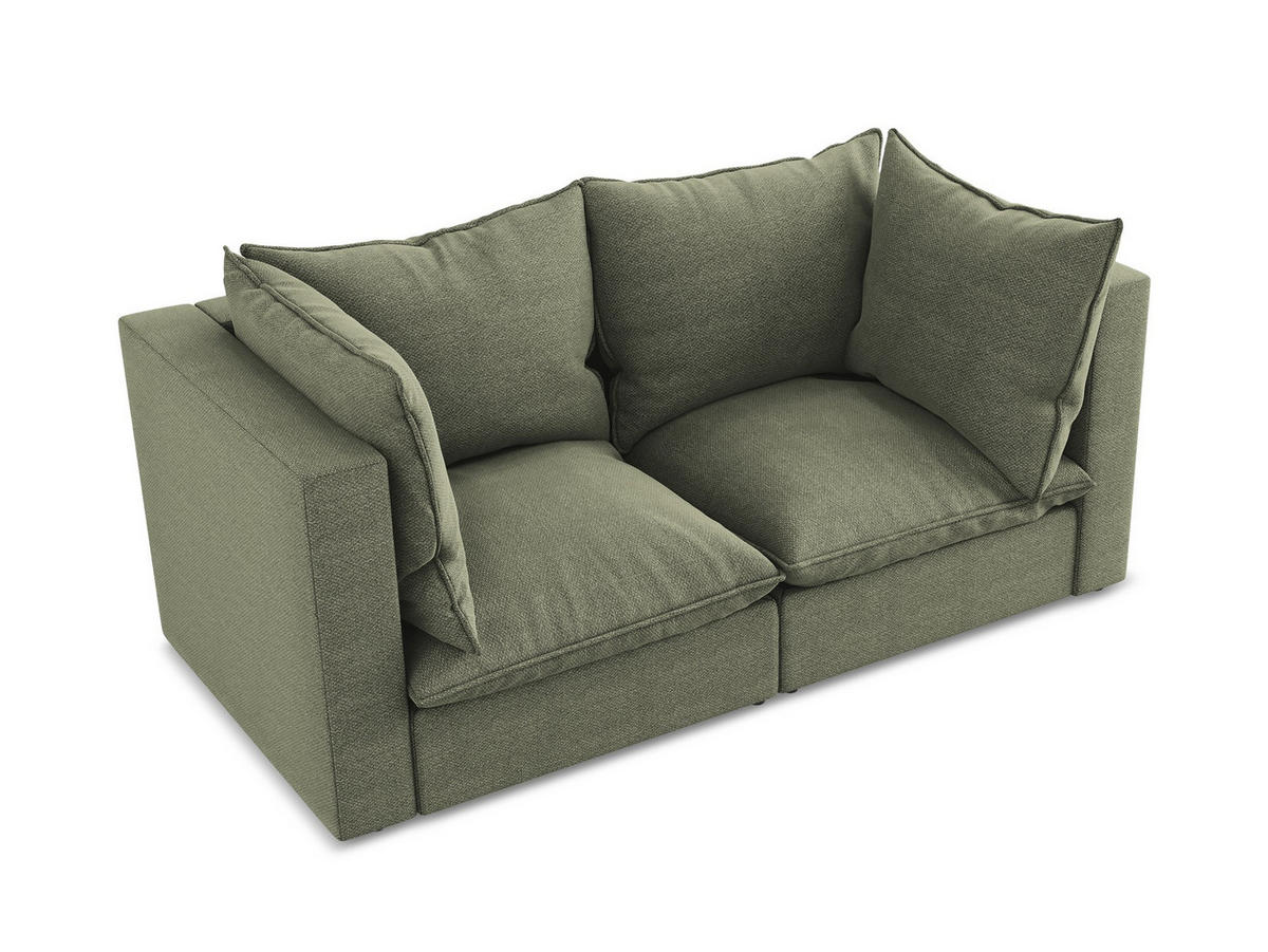 POUF Strukturstoff Orange - Terracotta/Schwarz, Holzwerkstoff/Kunststoff (75/45/75cm) - Makamii