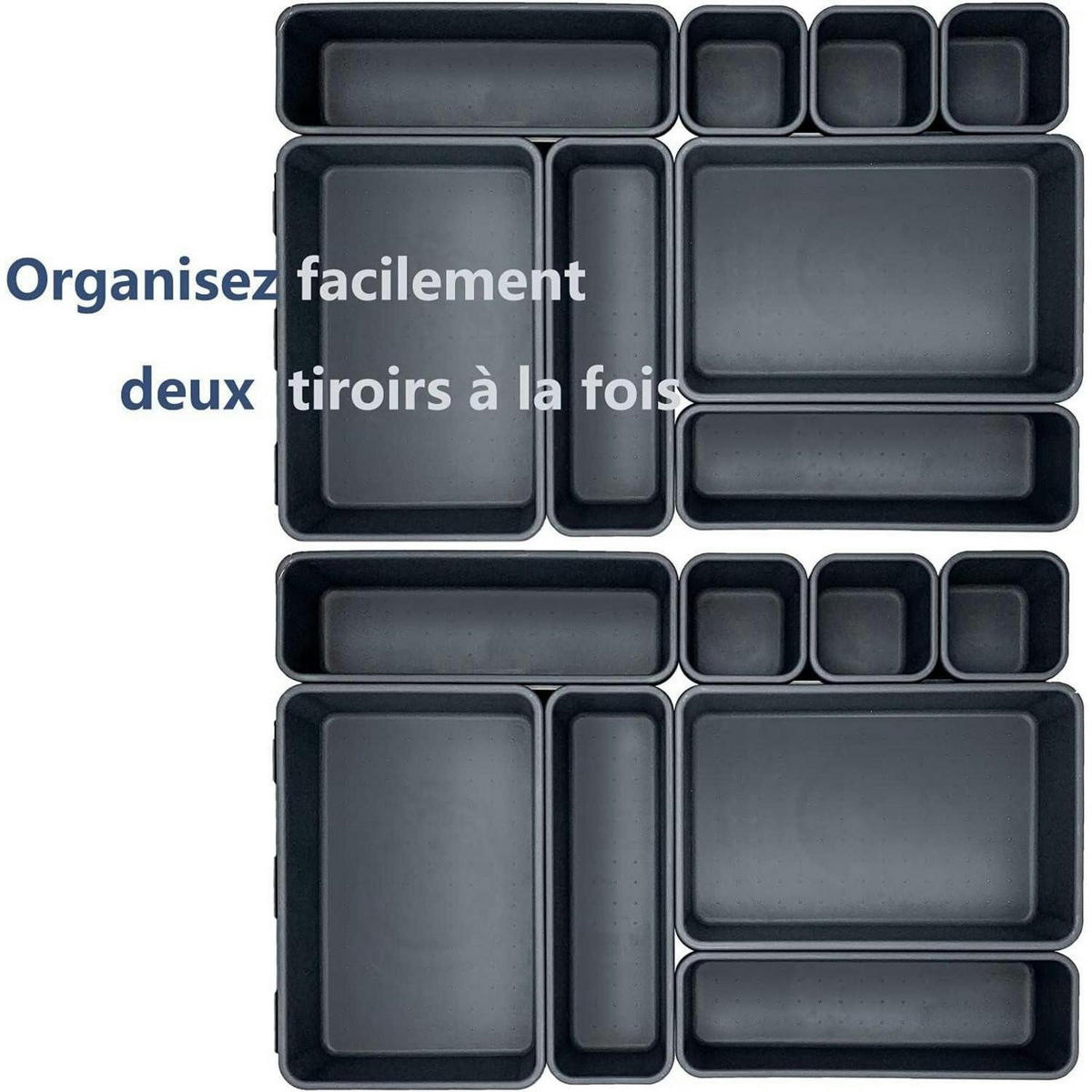 SCHUBLADEN Organizer 16-teiliges Set Grau - Grau, Kunststoff (47/4.5/31cm)