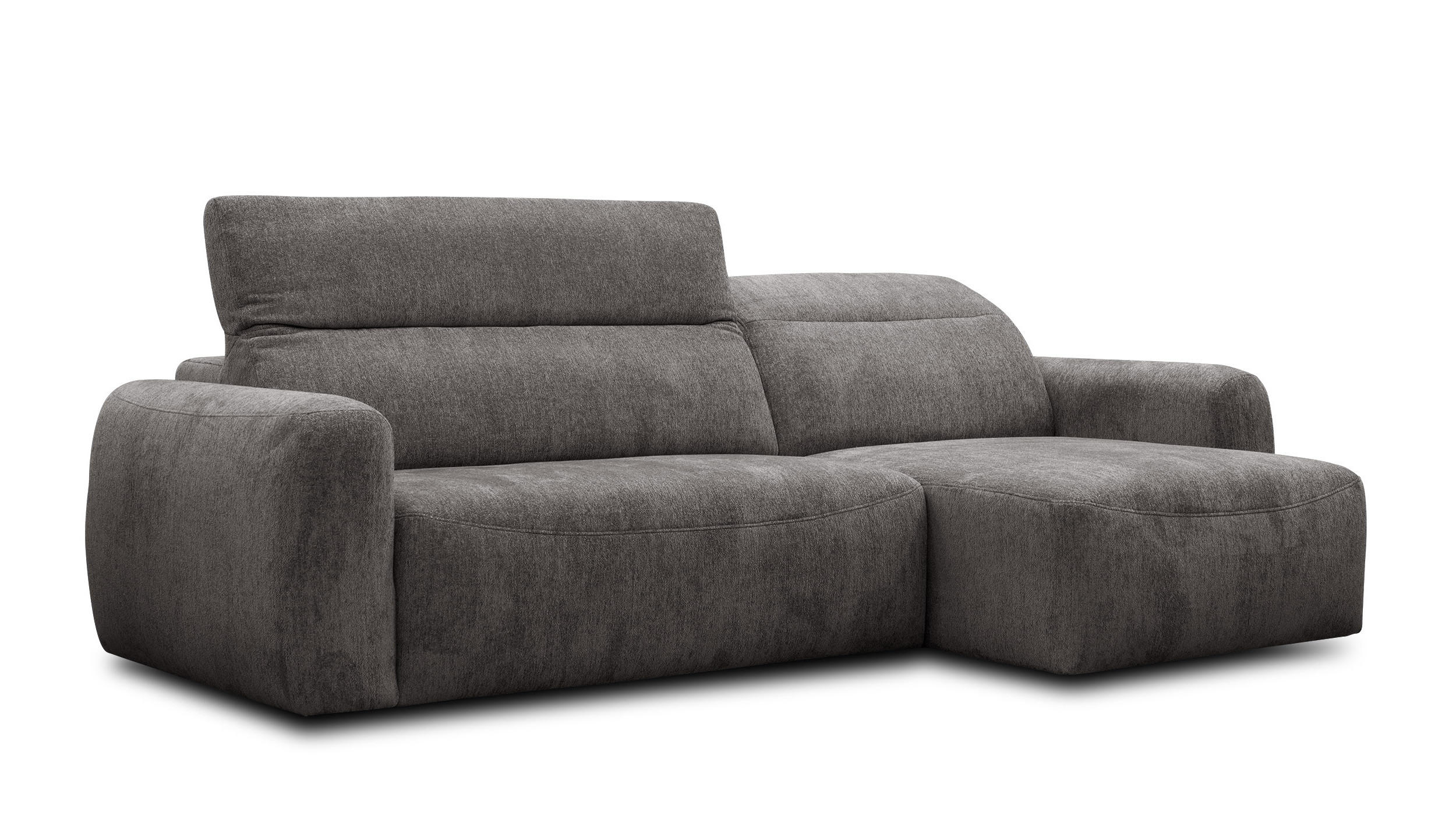 ECKSOFA NERO 4-Sitzer, dunkelgrau - Dunkelgrau/Schwarz, Holz/Textil (272/81/159cm) - Courtois Laville