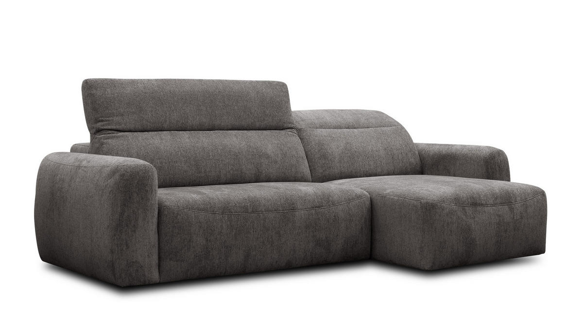 ECKSOFA NERO 4-Sitzer, dunkelgrau - Dunkelgrau/Schwarz, Holz/Textil (272/81/159cm) - Courtois Laville