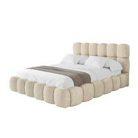 POLSTERBETT mit Bettkasten und Lattenrost, Bett mit Matratze H3/H4 - LEYA 120x200 Beige - Ecru, Holzwerkstoff/Textil (120/200cm) - ALTDECOR