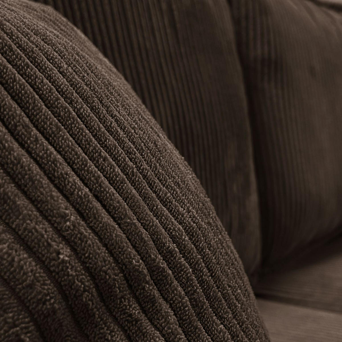 ECKSOFA Gepolstertes CARLO XL Cord mit Schlaffunktion und Bettkasten, Poso 06 - Braun, Textil (277/143cm) - Lookway