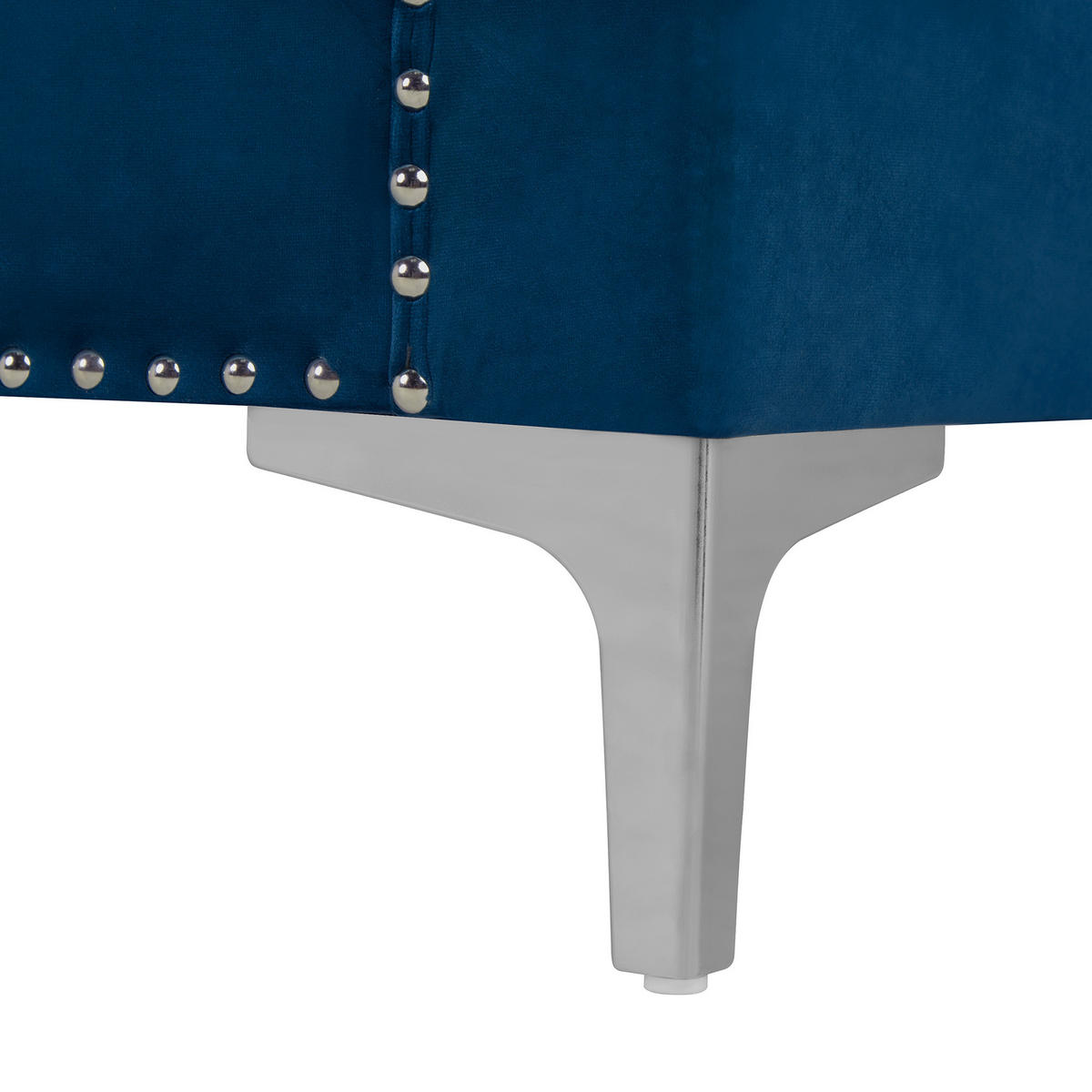 3-SITZER-SOFA Samtstoff Marineblau Avaldsenes - Hellblau, Textil (211/74/82cm) - Beliani