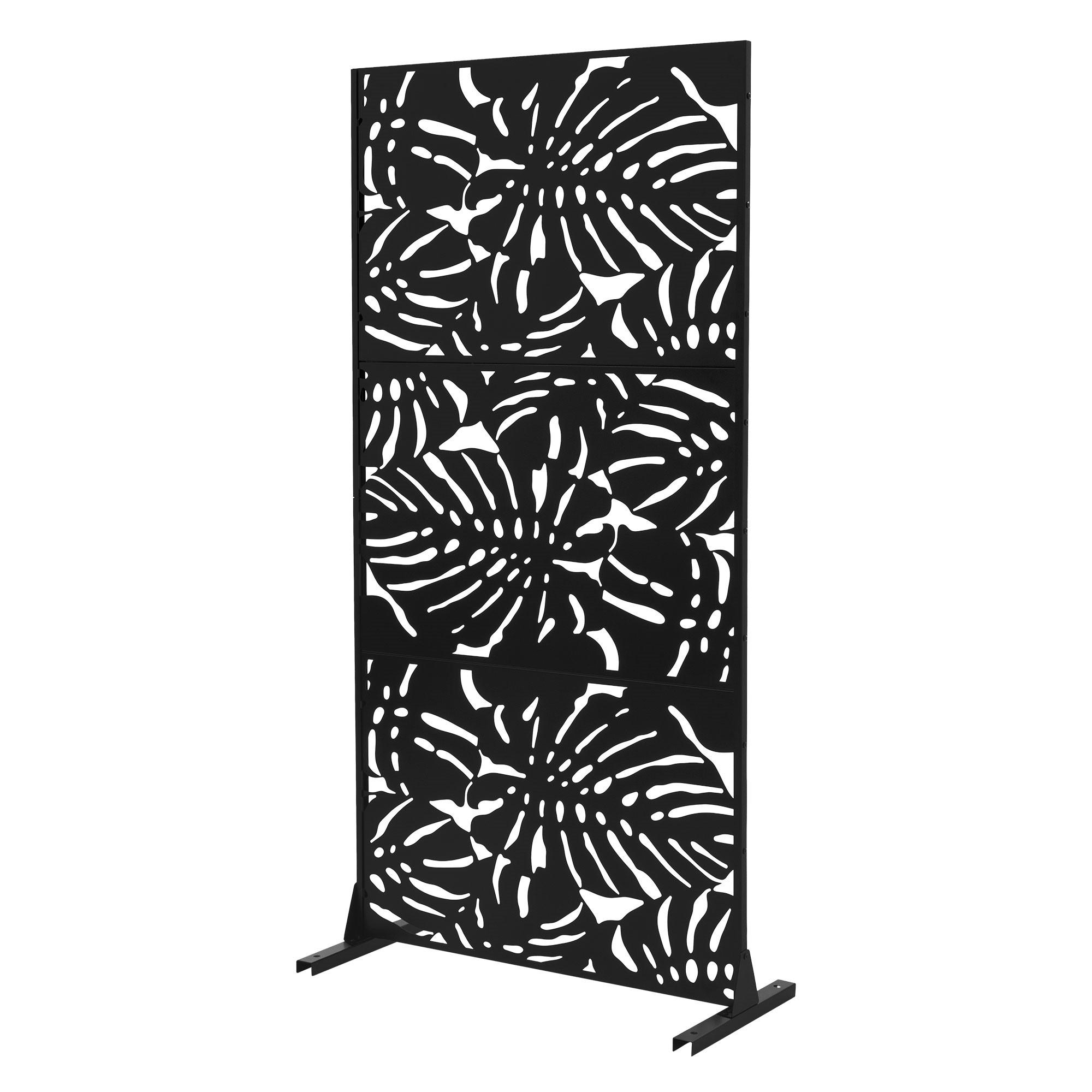 METALL-SICHTSCHUTZ Roma 90x180 cm Schwarz aus Stahl - Schwarz, Metall (90/183cm) - ML-DESIGN