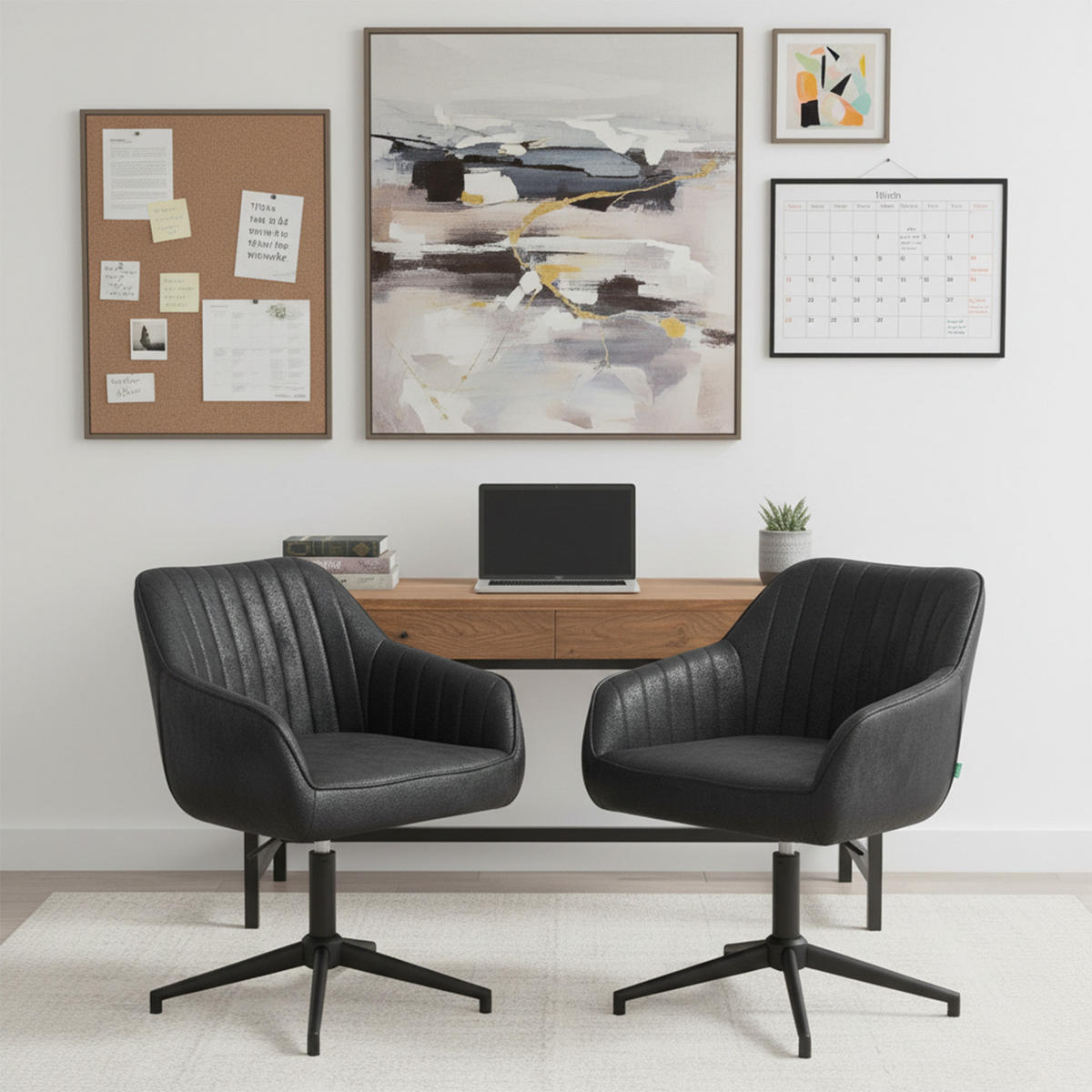 BÜROSTUHL Mika-Caro - Schwarz, Textil/Metall (60/79/61cm) - DUBI Möbel