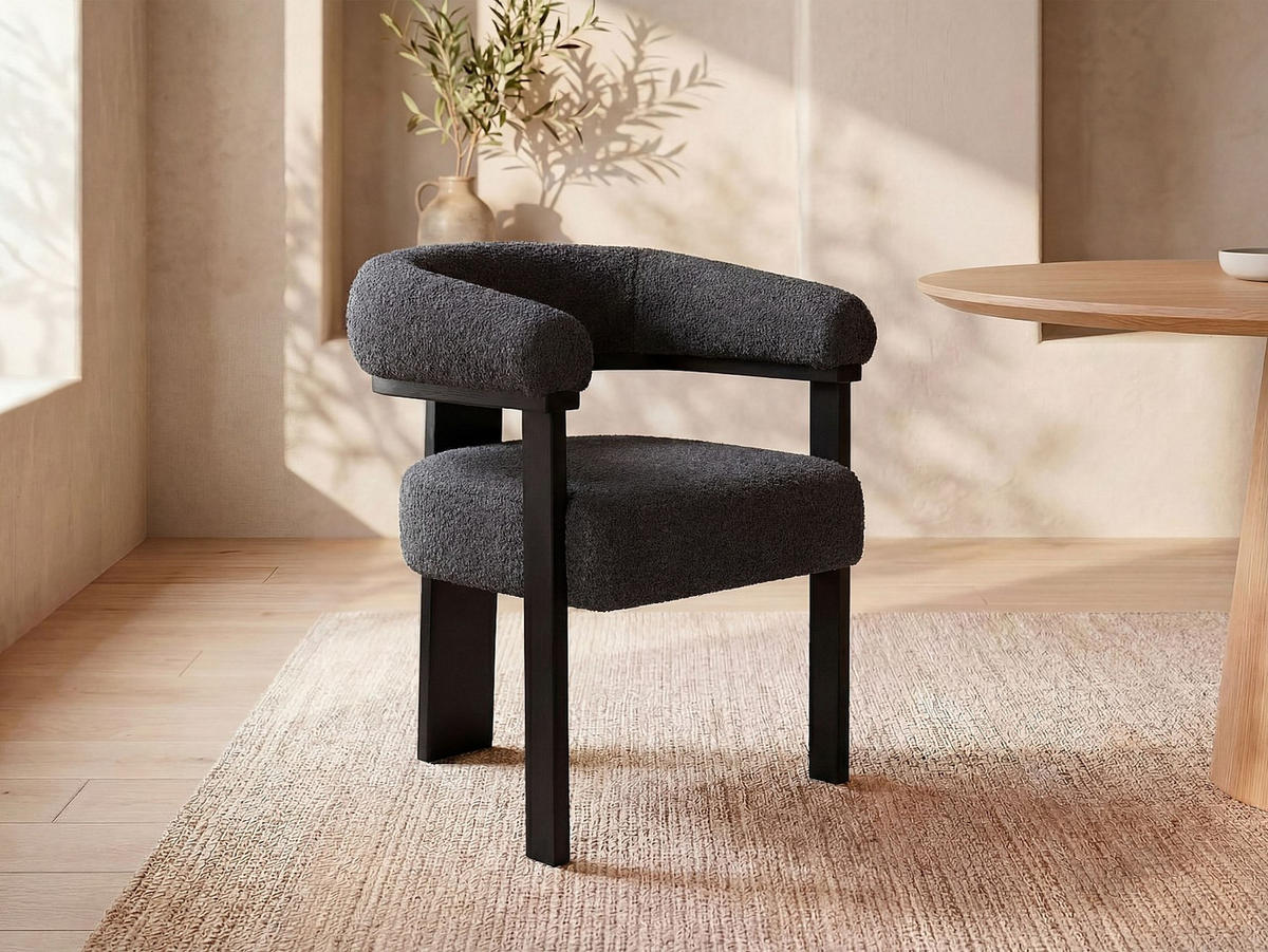 STUHL - 64 cm x 60 cm - Stoff - Anthrazitgrau - LIVELIA - Anthrazit, Textil (64/78/60cm) - Vente-Unique