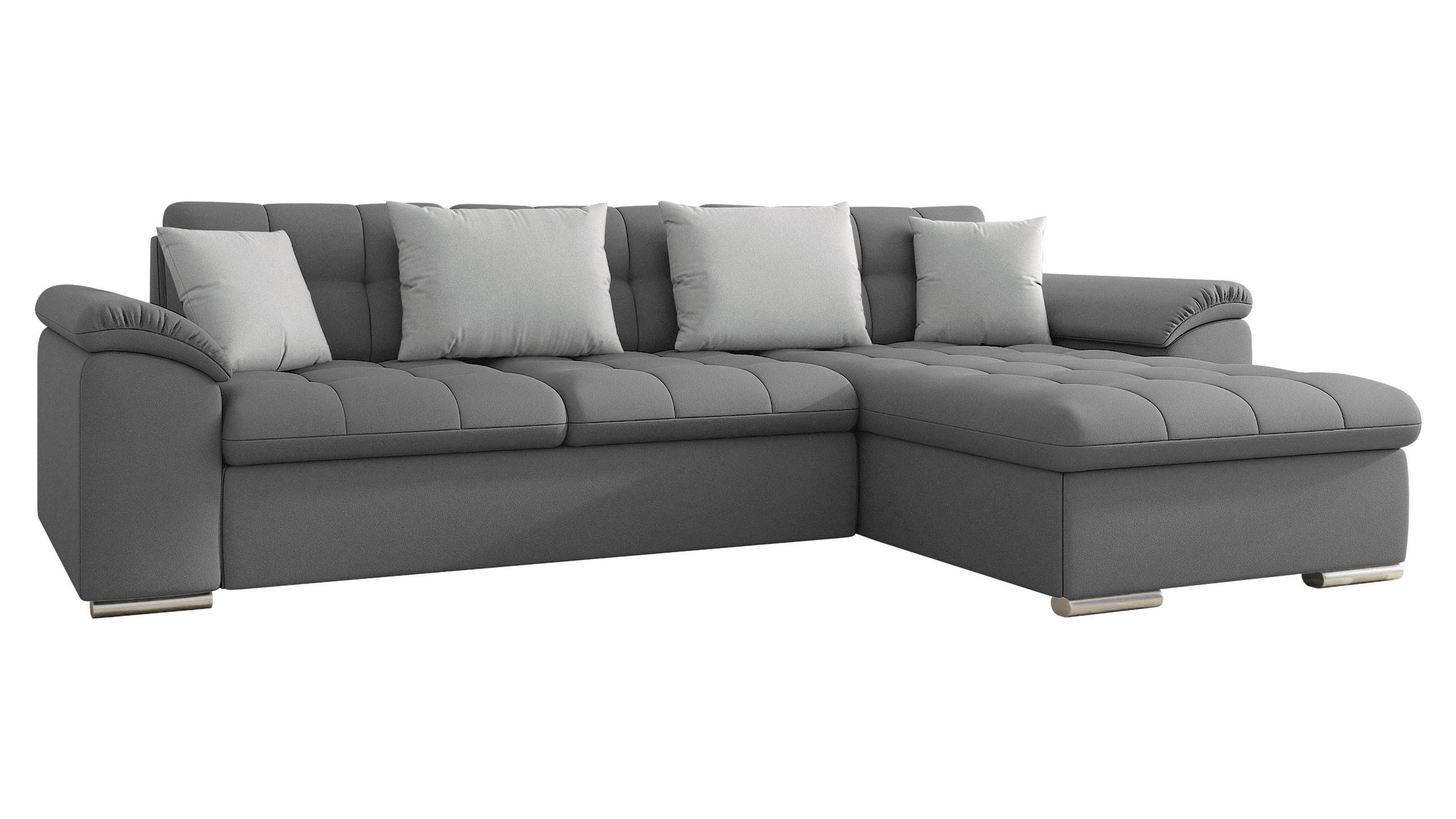 ECKSOFA Diana, Seite: Rechts - Graphitfarben, Holz/Textil (280/160cm) - MIRJAN24