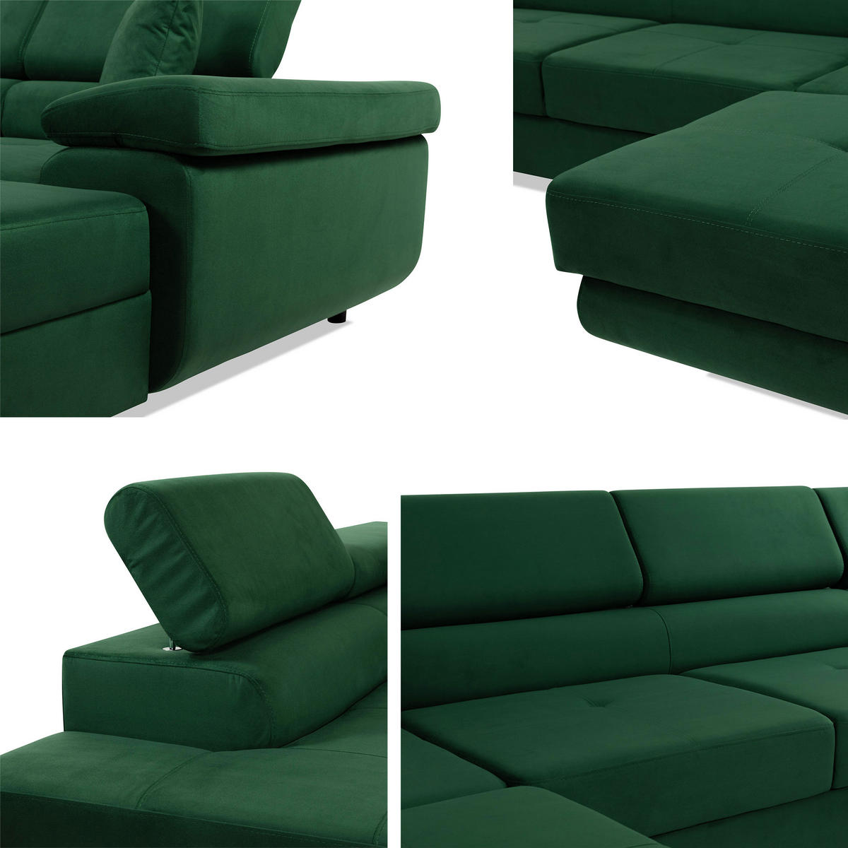 WOHNLANDSCHAFT Torezio Bis Cord, Seite: Links - Grau, Holz/Textil (346/90/203cm) - MIRJAN24