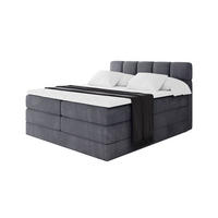 BOXBETT mit Matratze H3/H4 - FAMA KING - 160x200 cm Dunkelgrau Casablanca - Dunkelgrau, Holzwerkstoff (160/200cm) - ALTDECOR