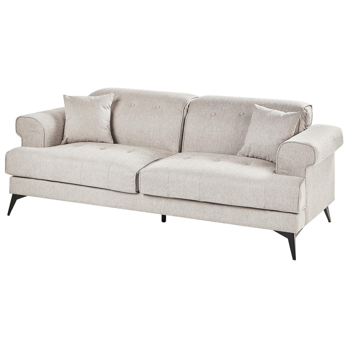SOFA-SET 5-Sitzer Stoff Taupe Skive - Taupe/Beige, Textil (214/88/85cm) - Beliani