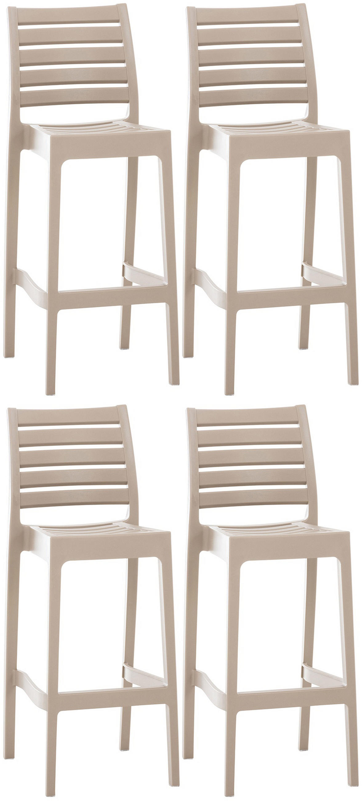 BARHOCKER 4er Set Argon schlamm - Naturfarben, Kunststoff/Textil (45/105/51cm) - TPFLiving