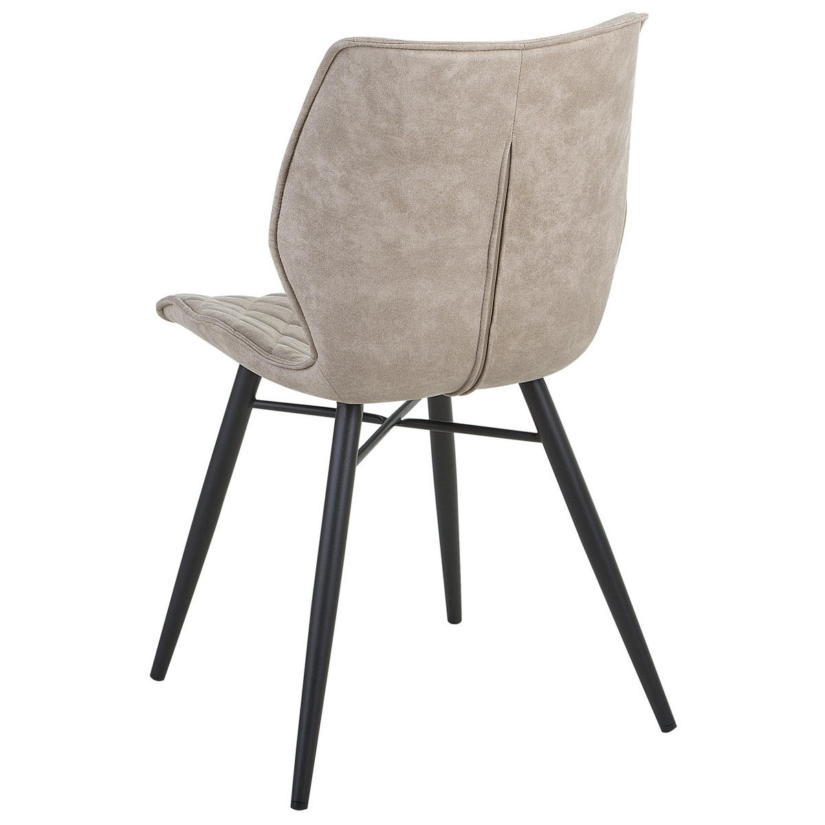 STUHL 2er-Set Polsterbezug Beige Lisle - Beige, Textil/Metall (47/86/56cm) - Beliani
