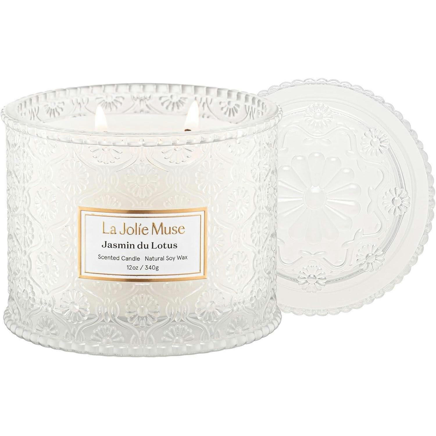 DUFTKERZE Jasmin 340 g Doppeldocht Sojawachs - Transparent, Glas (10.6cm)