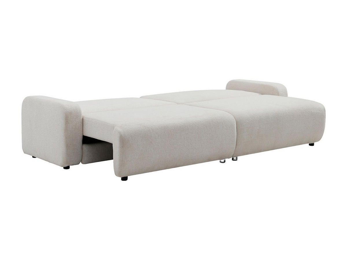 4-SITZER Schlafsofa - Chenille-Stoff - Beige - YOKIRA - Beige, Textil (256/88/99cm) - Vente-Unique