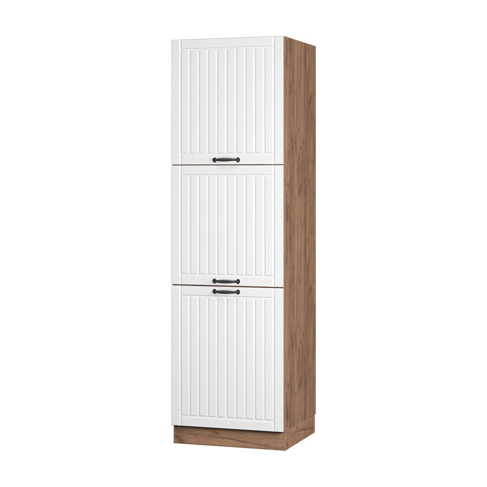 HÖGSKÅP Fame-Line, Vitt hus på landet/Goldkraft ek, 60 cm Vit, Honungsek 206.8/60/58.1 cm