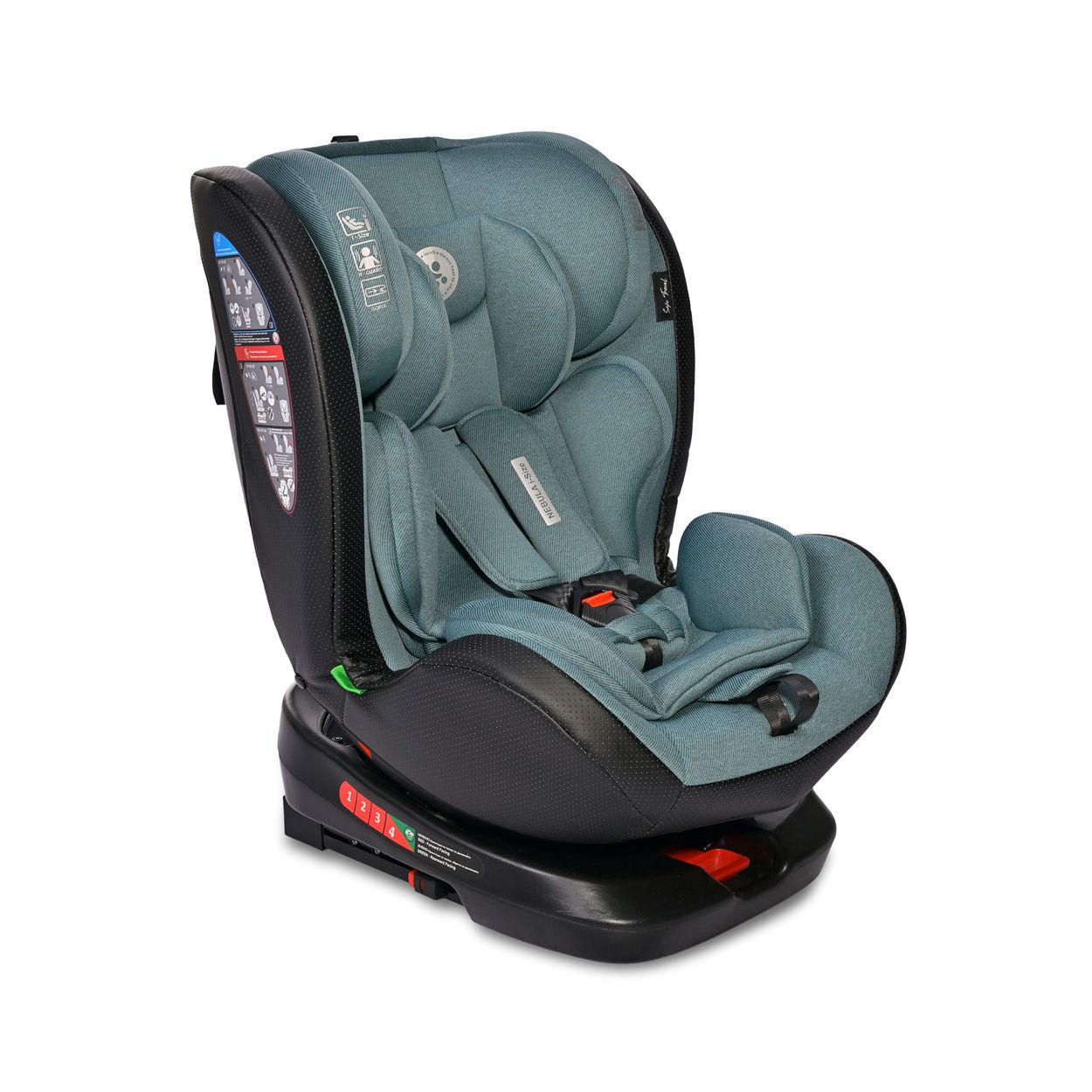KINDERSITZ i-Size Nebula grün (40-150cm) Isofix, 360° drehbar, verstellbar - Mintgrün, Kunststoff (46/82/53cm) - Lorelli
