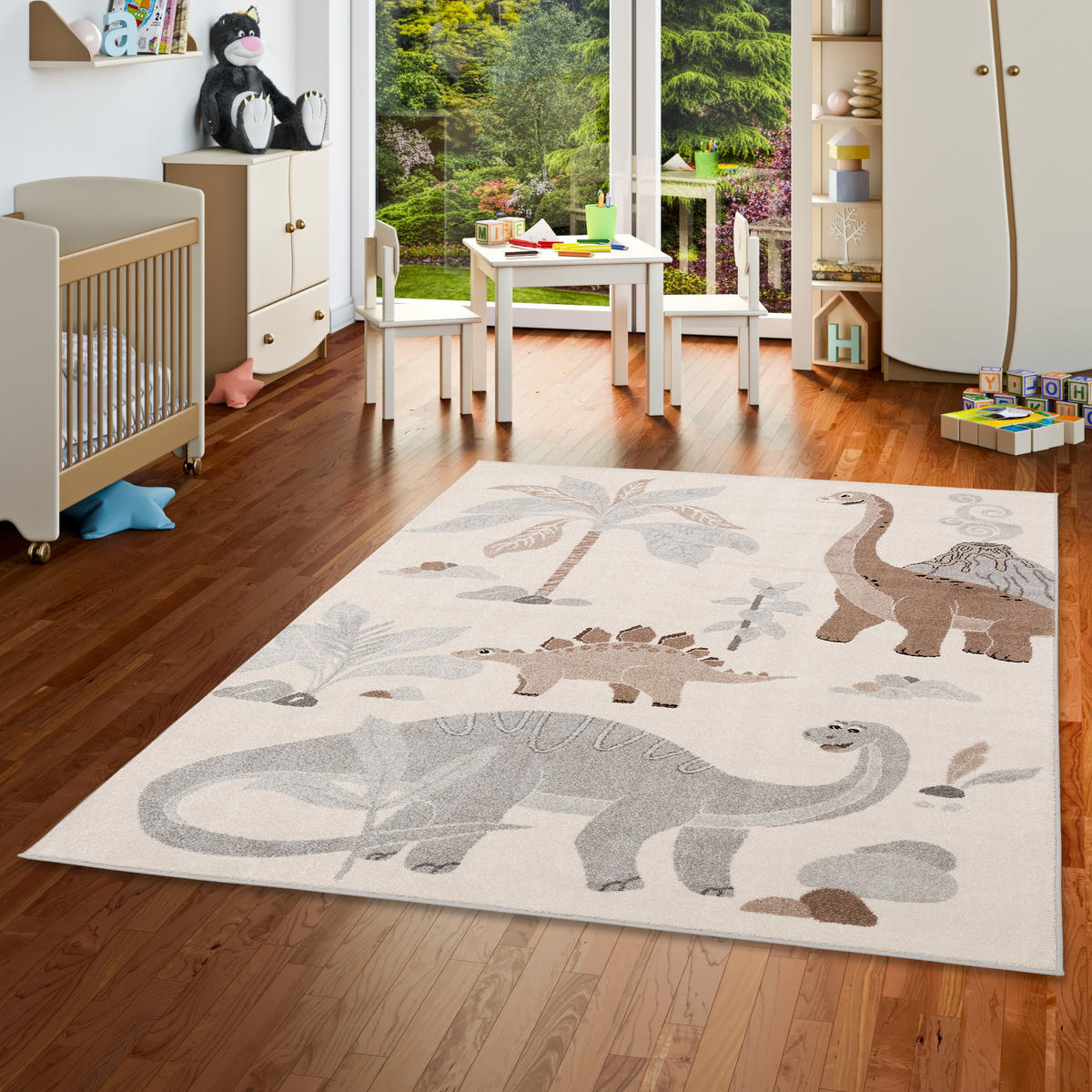 KINDER TEPPICH SOFTSTAR KIDS DINOWELT - Grau, Textil (160/230cm) - Pergamon
