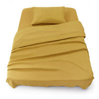 BETTLAKEN 3er Set - Spannbettlaken 90x190x30cm 1X Kissenbezug 50x80cm - Spicy Mustard - Gelb, Textil (90/190cm)
