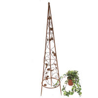 RANKHILFE Pyramide 082547 M aus Metall 118 cm - Braun, Metall (24/118/24cm) - DanDiBo