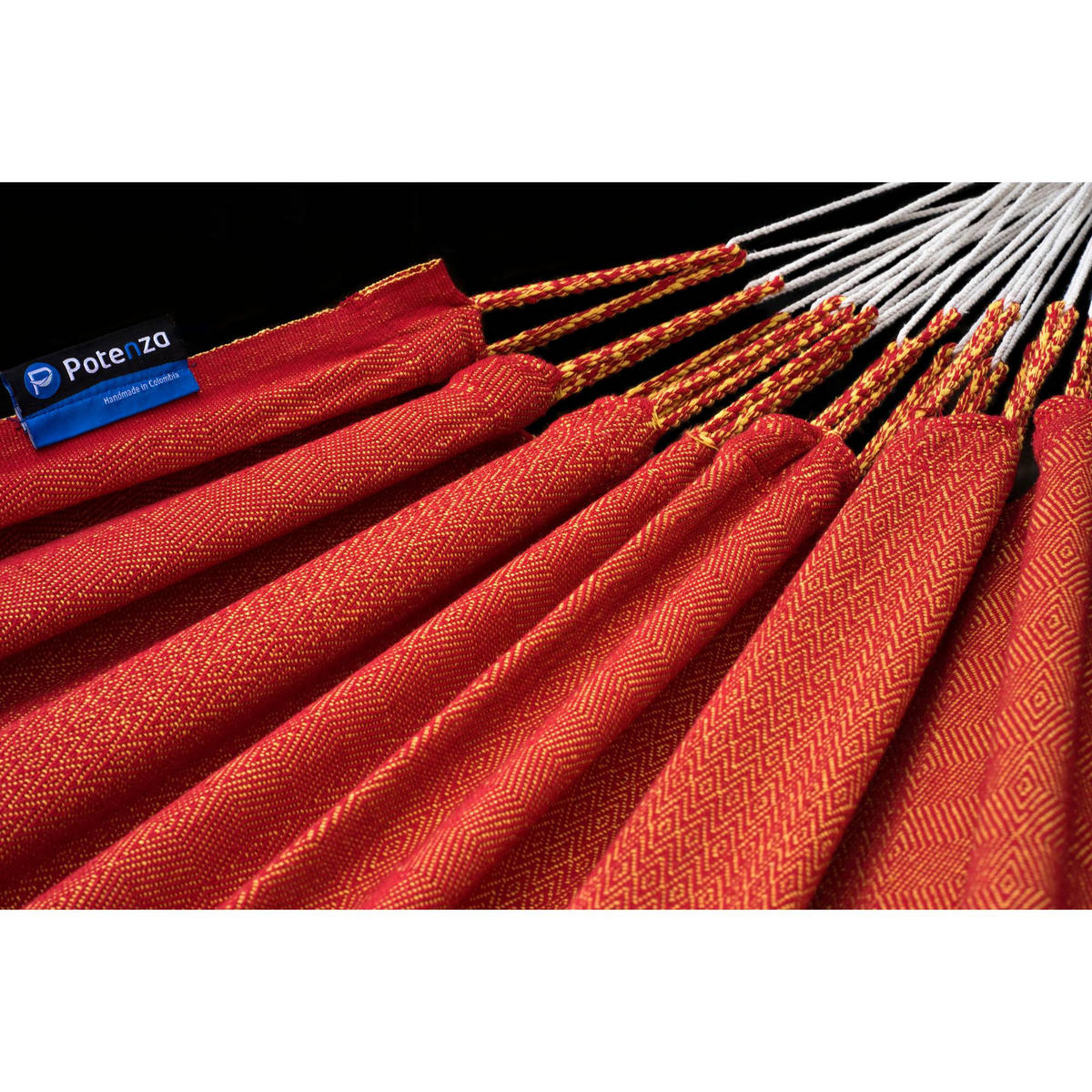 HÄNGEMATTE mit Verzinktem Gestell, 2 Personen, XXL, 200 kg, Metall, Medelin Rot, einfache Montage - Rot, Metall (370/130/120cm) - Potenza