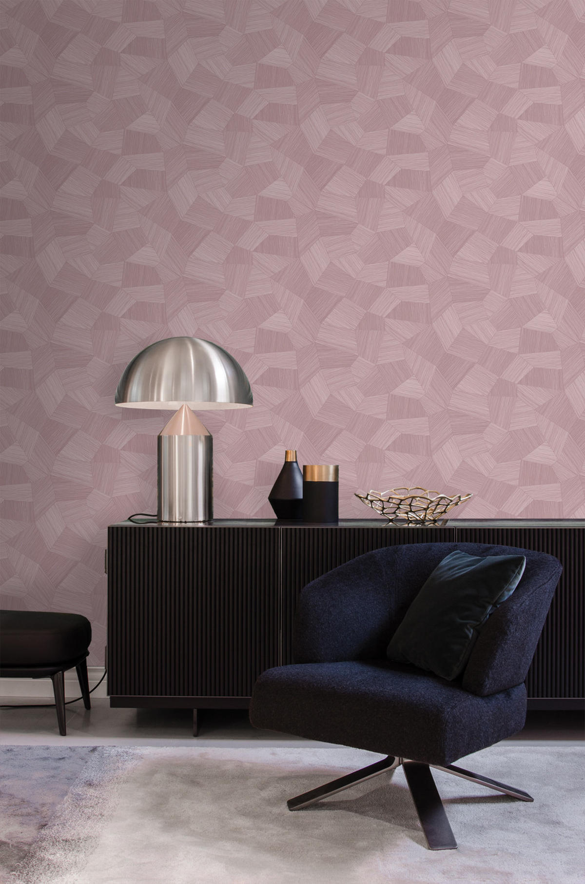 TAPETE 3D-Muster 50 x 900 cm - Lila, Papier (50/900cm) - Origin Wallcoverings