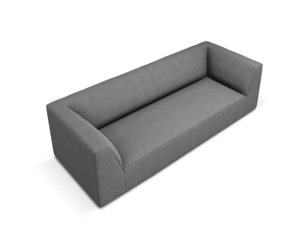 SOFA Ruby aus strukturiertem Stoff grau 3 Sitzplätze - Grau, Textil (93/69/232cm) - Micadoni