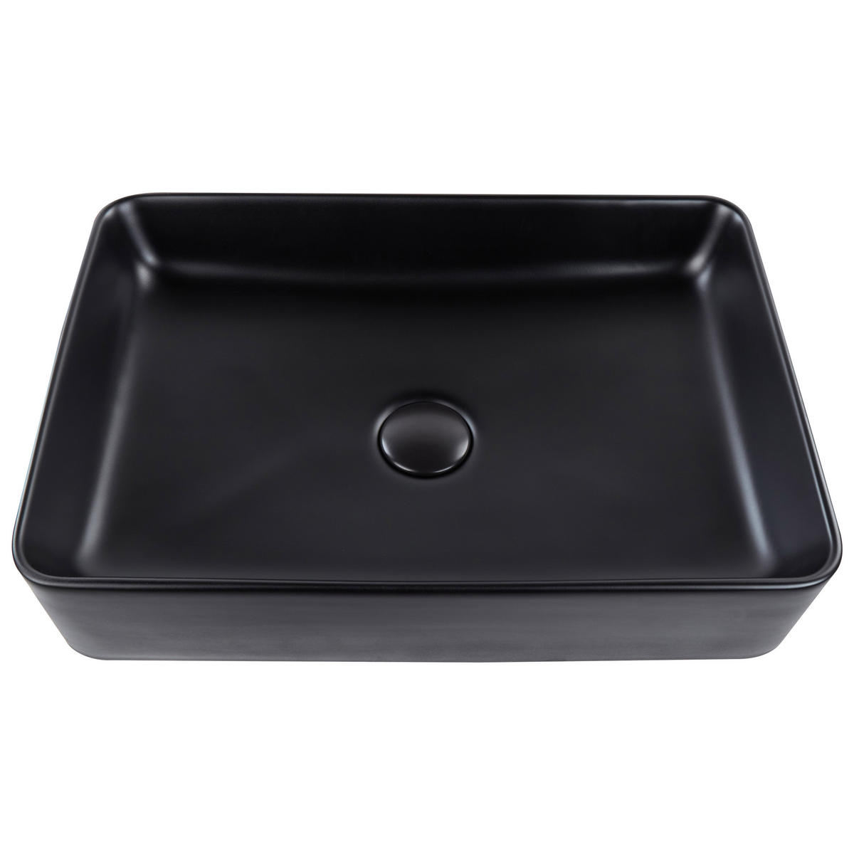 AUFSATZWASCHBECKEN Schwarz 51/34 cm Keramik Chivana - Schwarz, Keramik (51/11/34cm) - Beliani