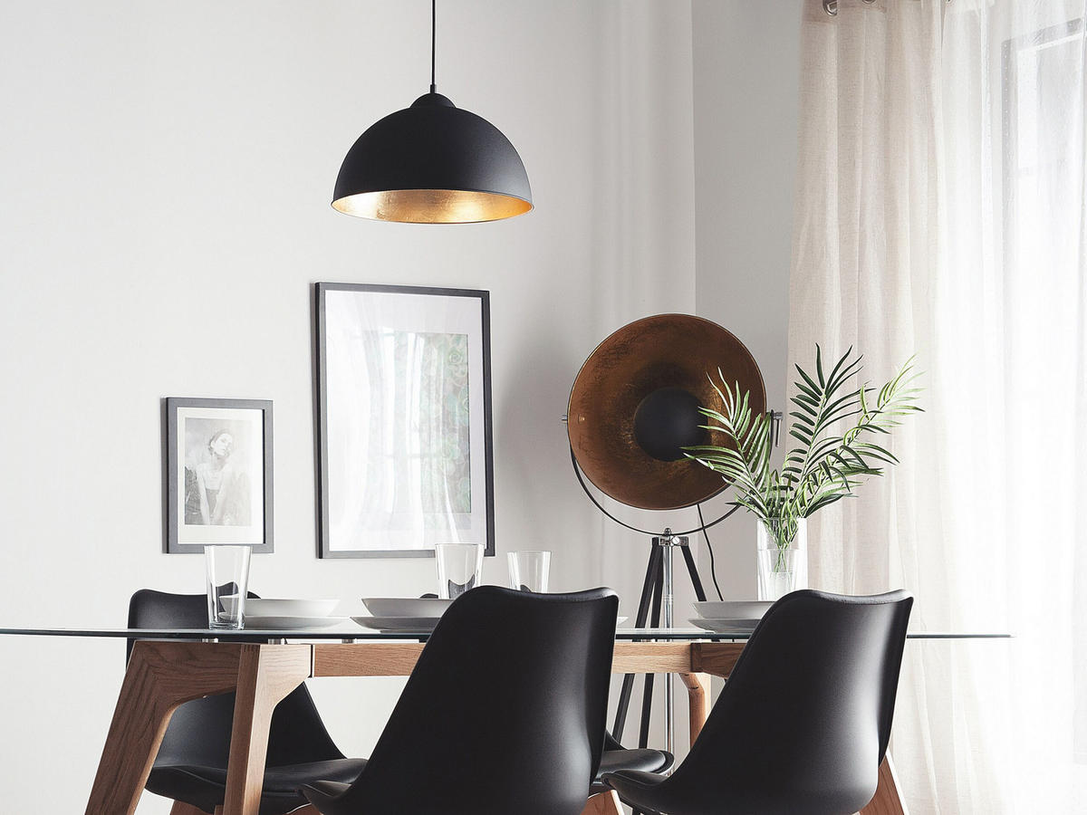 HÄNGELEUCHTE Cetina 40/40/129 cm - Schwarz, Metall (40/40/129cm) - Beliani