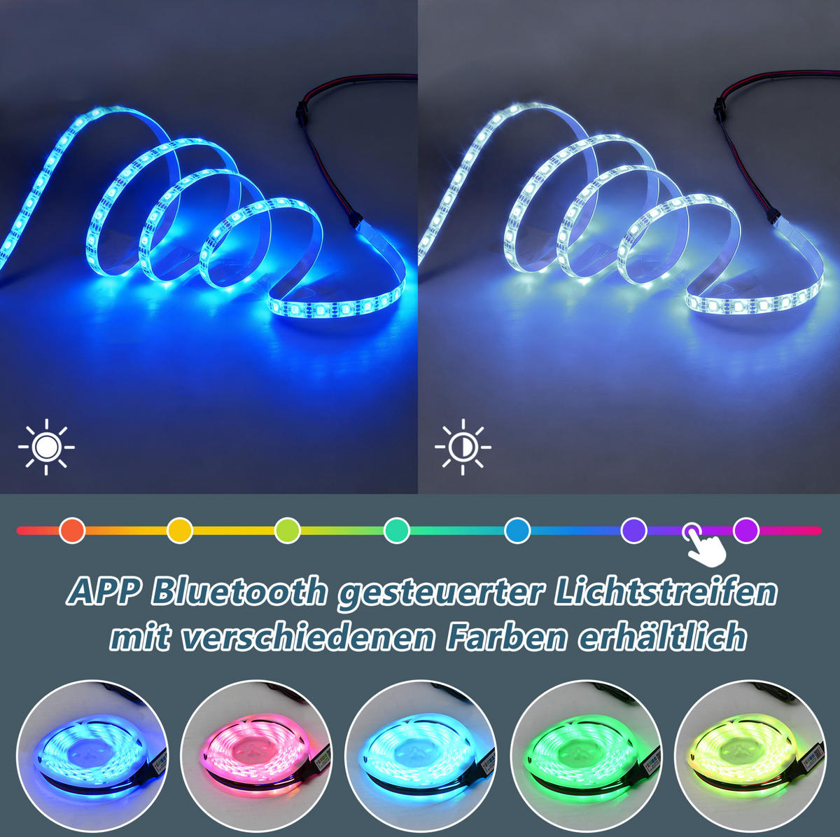 COUCHTISCH 70/70/35,5 cm weiß aus MDF mit drehbarer LED-Tischplatte - Weiß, Holzwerkstoff (70/70/35.5cm) - OKWISH
