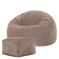 SITZSACK Klassisch + Hocker, Cord - Mokka, Kunststoff/Textil (85/50/85cm) - icon