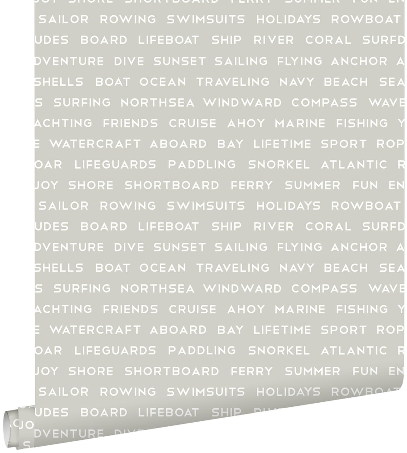 TAPETE maritime Strandtexte 53 cm x 10.05 m - Beige, Papier (53/0.1cm) - ESTAhome