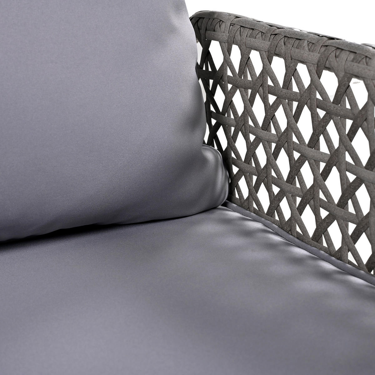 SCHAUKEL 2 Personen Grau PE-Rattan Belastbar 320 kg - Grau, Metall (56/23/113cm) - FLIEKS